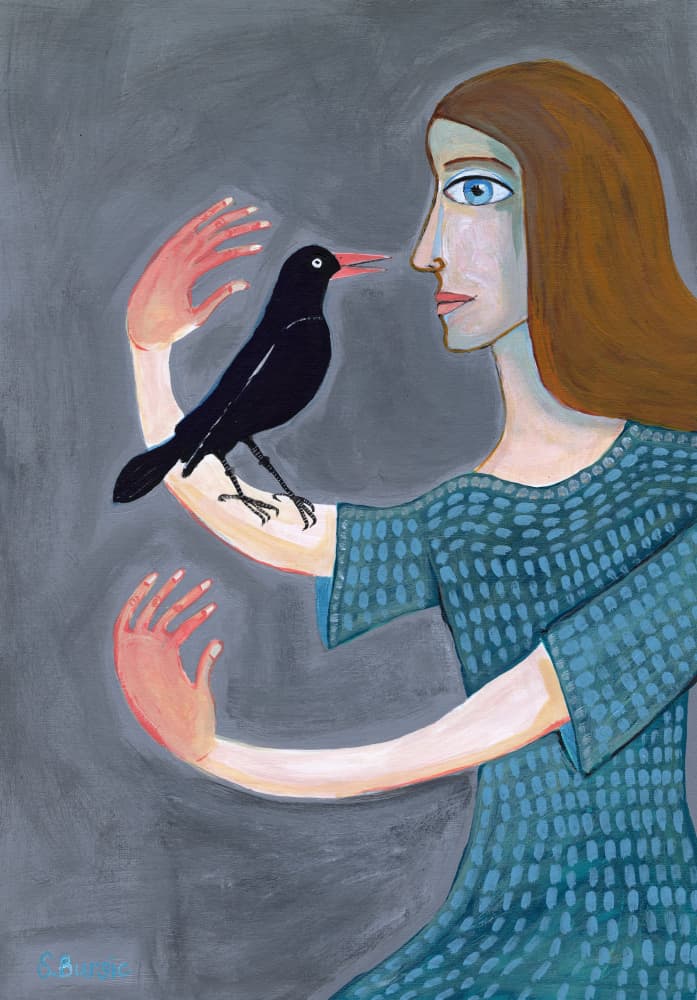 Quiet Woman Bird by Sharyn Bursic — canvas wall art