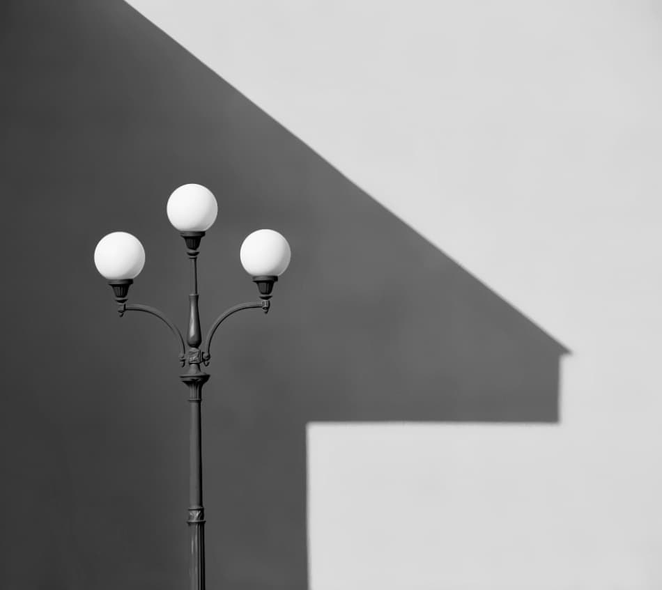 Urban Lamp Shadows by Ralitsa Byalkova — canvas wall art
