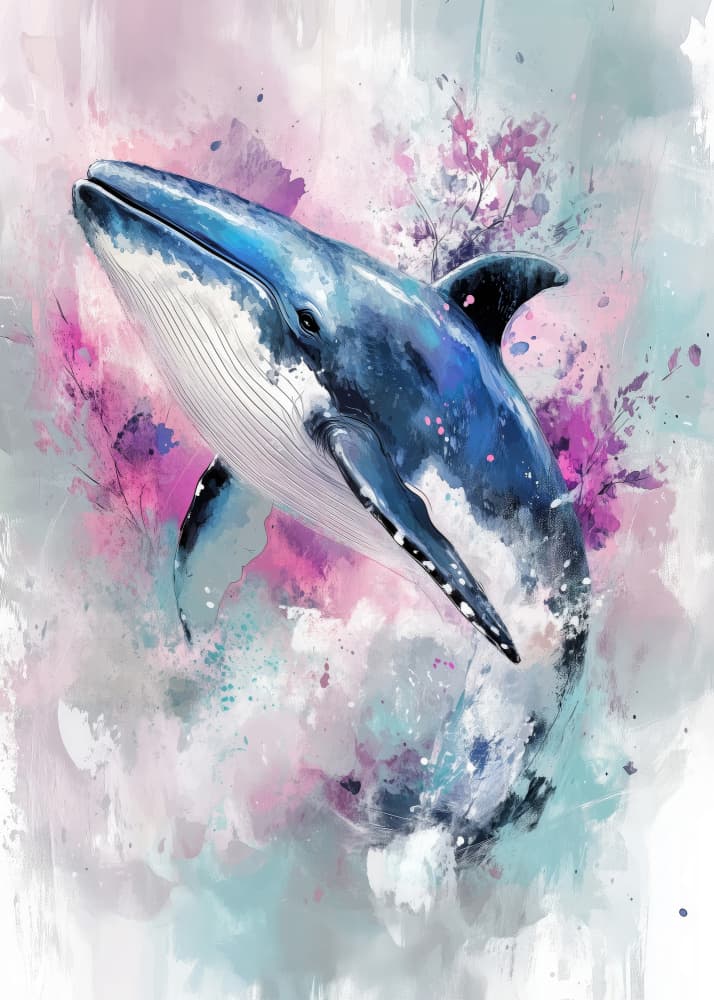 Whale sea life 8 by Justyna Jaszke — canvas wall art