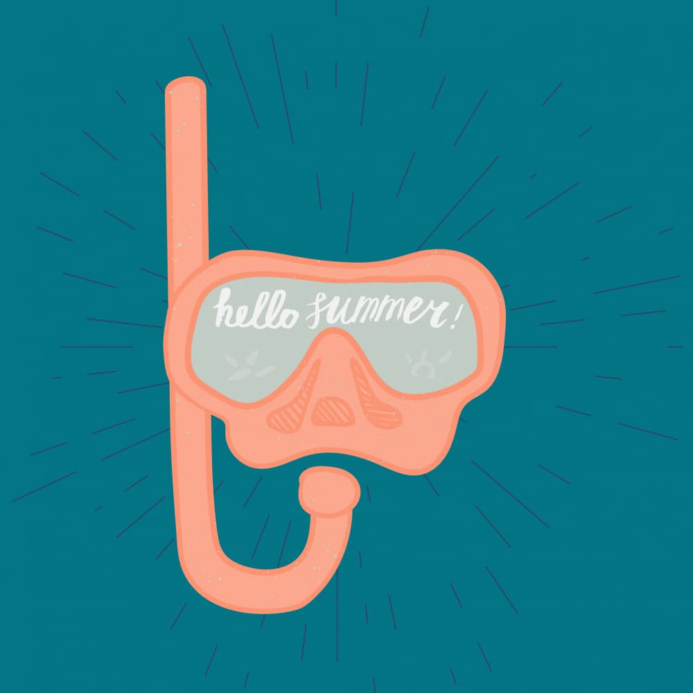 Hello Summer Snorkel by Marika Barsrsind — canvas wall art