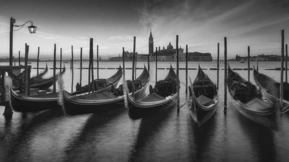 Serene Venice Gondolas by Thomas de Franzoni — canvas wall art