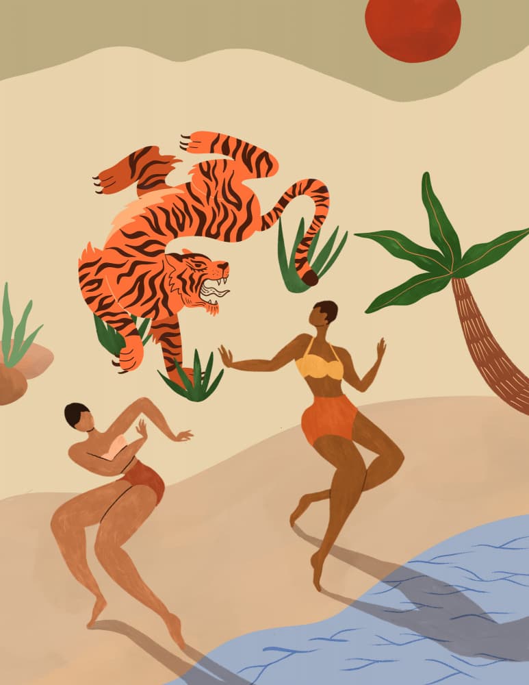 Dancing Tiger by Arty Guava — canvas wall art