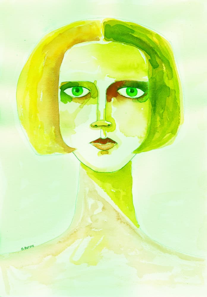 Abstract Green Woman by Sharyn Bursic — canvas wall art