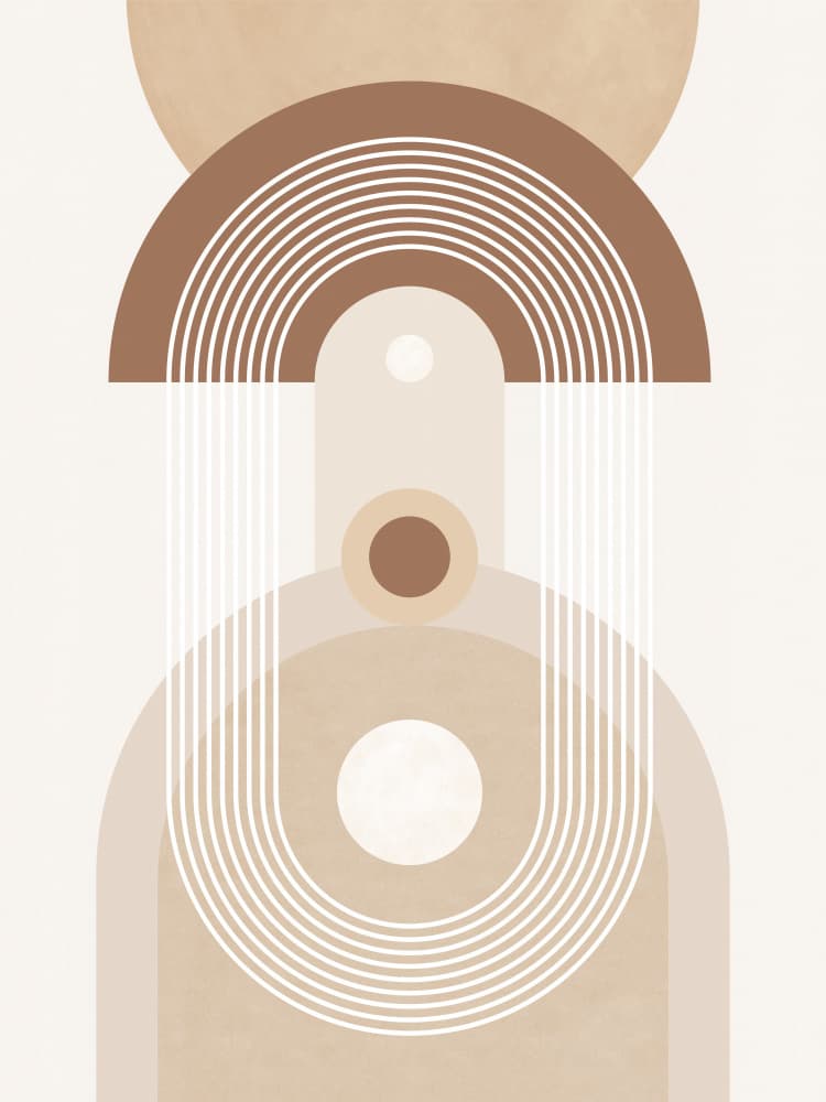 Warm Geometric Arch Shapes by Elena Ristova — canvas wall art