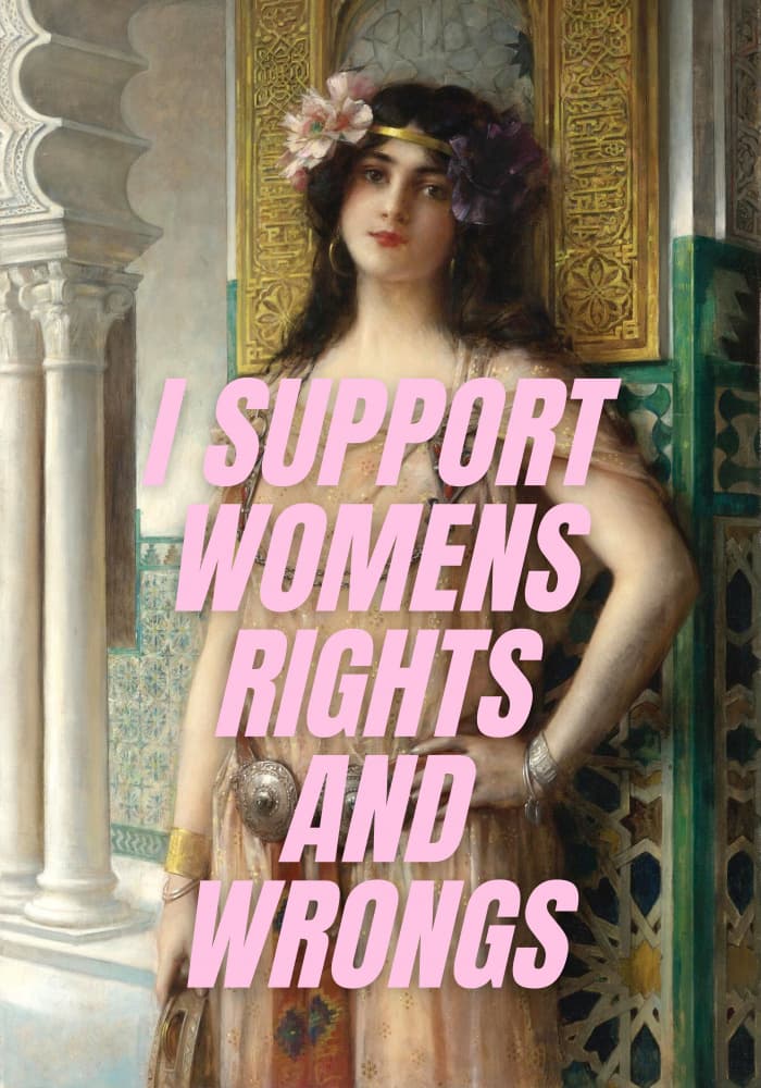 Ornate Woman Feminist Message by Athene Fritsch — canvas wall art
