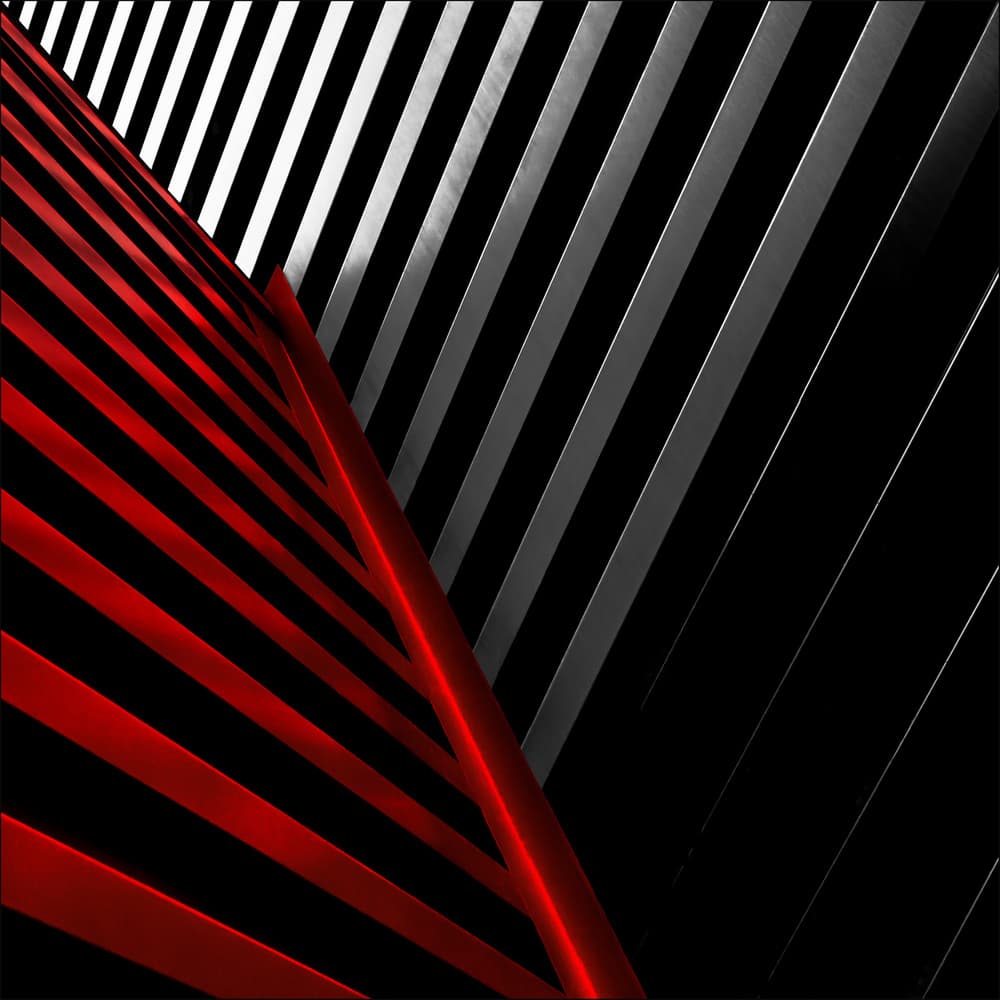 Angular Red Geometry by Gilbert Claes — canvas wall art