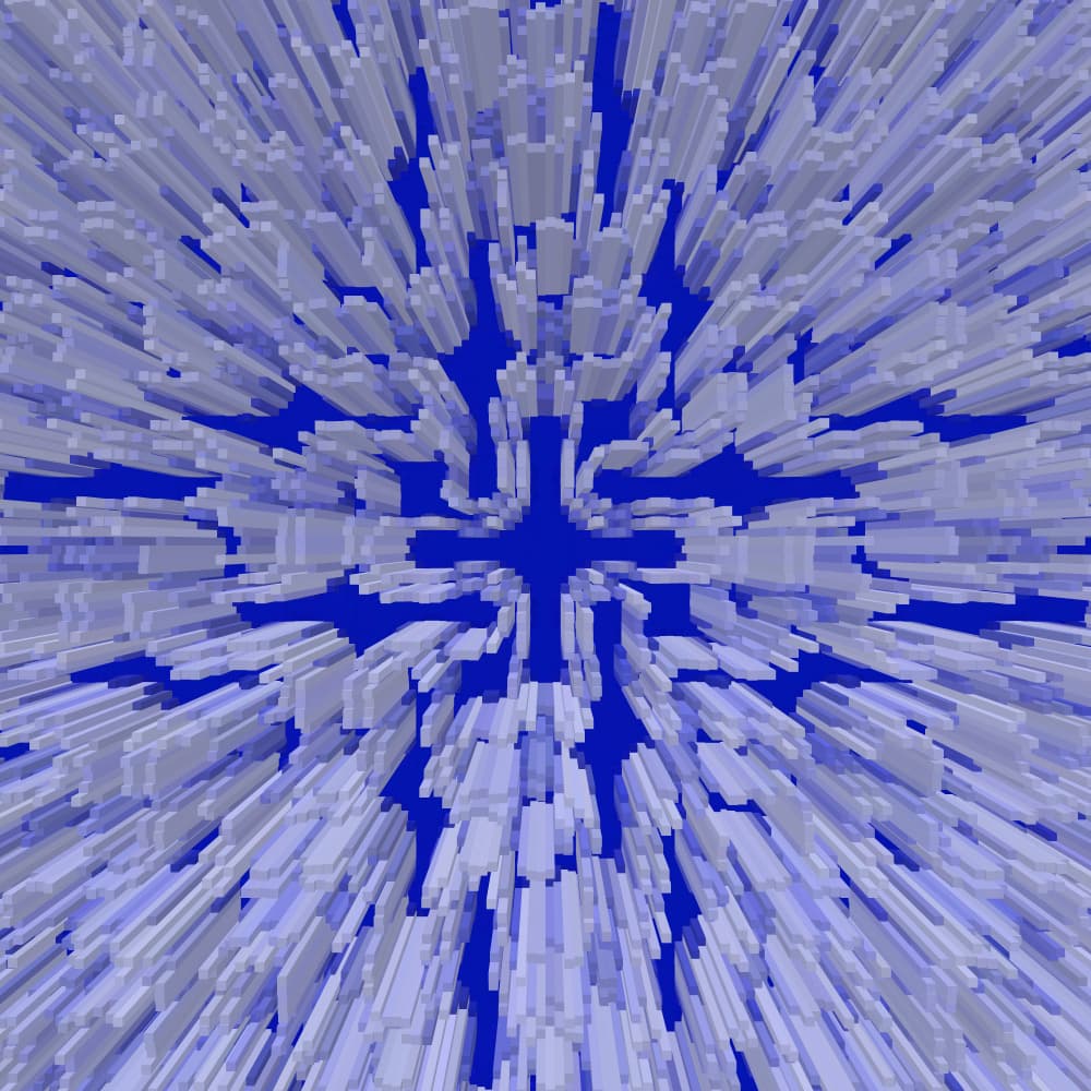 Blue Geometric Burst by PASLIER Morgan — canvas wall art