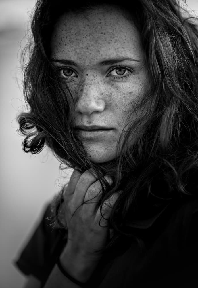 Intense Freckled Gaze by Christophe Staelens — canvas wall art