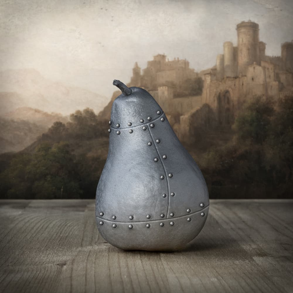 Armored Pear Castle by Mister Solo — canvas wall art