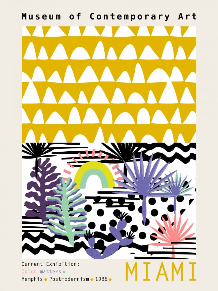 Miami Memphis Tropical Design by Annick — canvas wall art