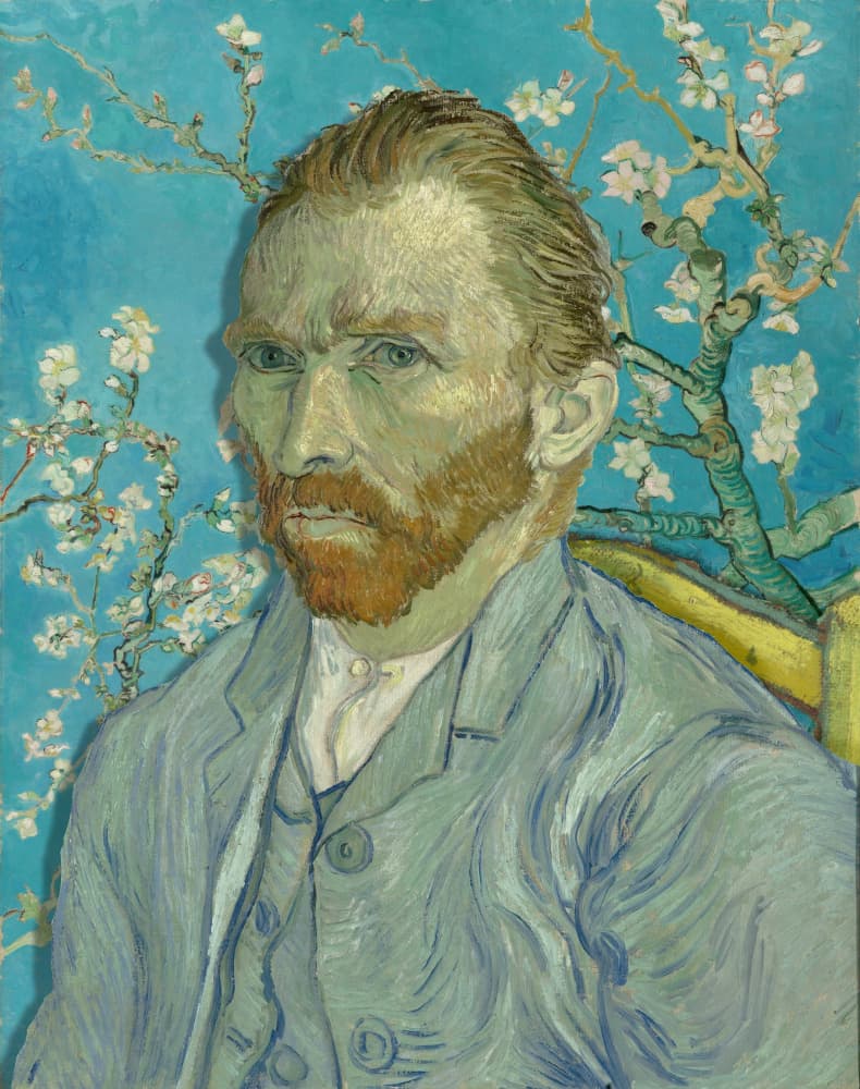 Contemplative Man Blossoms by Marja van den Hurk — canvas wall art