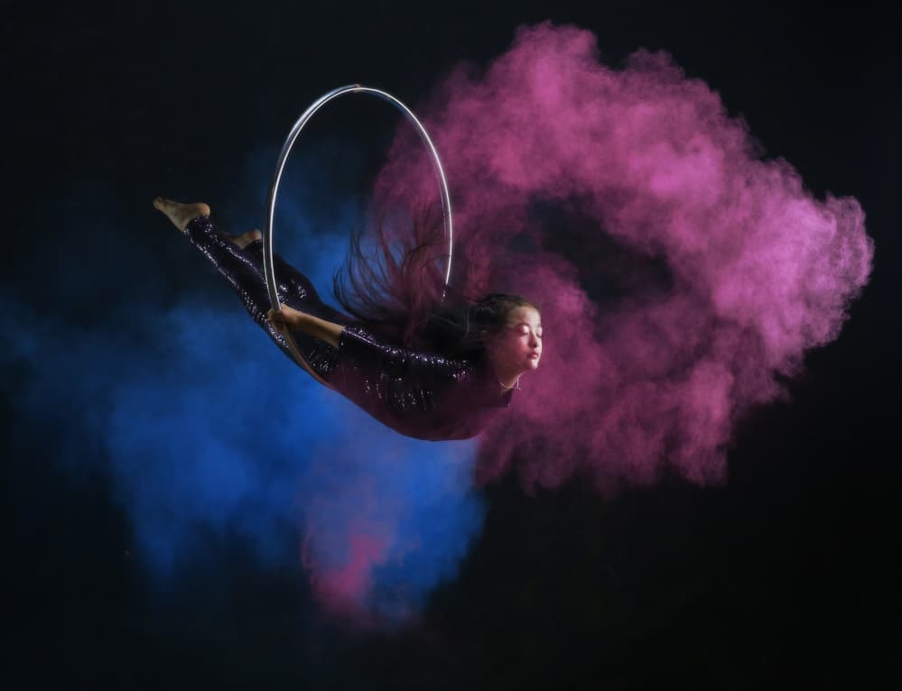 Aerial Hoop Powder Flight by Sebastian Kisworo — canvas wall art