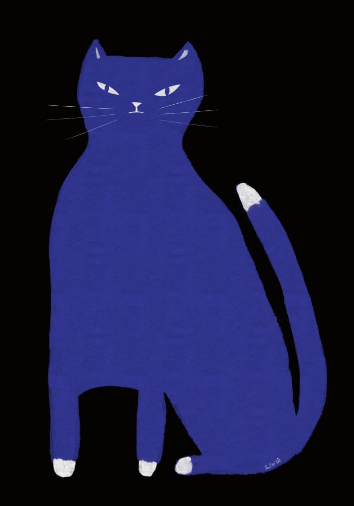 Elegant Blue Cat by Sharyn Bursic — canvas wall art