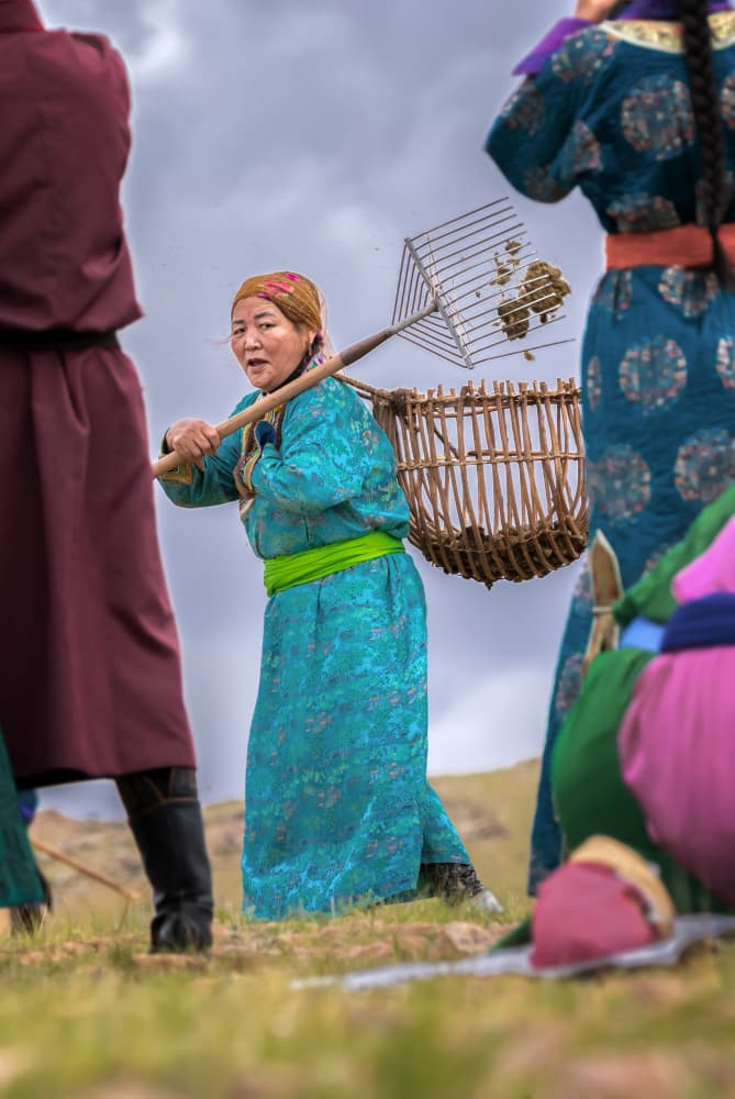 Mongolian Woman Gathering by AmandaLee — canvas wall art