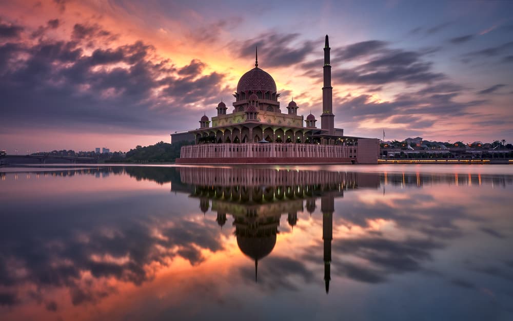 Putra Mosque Sunset Reflection by Jesús M. García — canvas wall art
