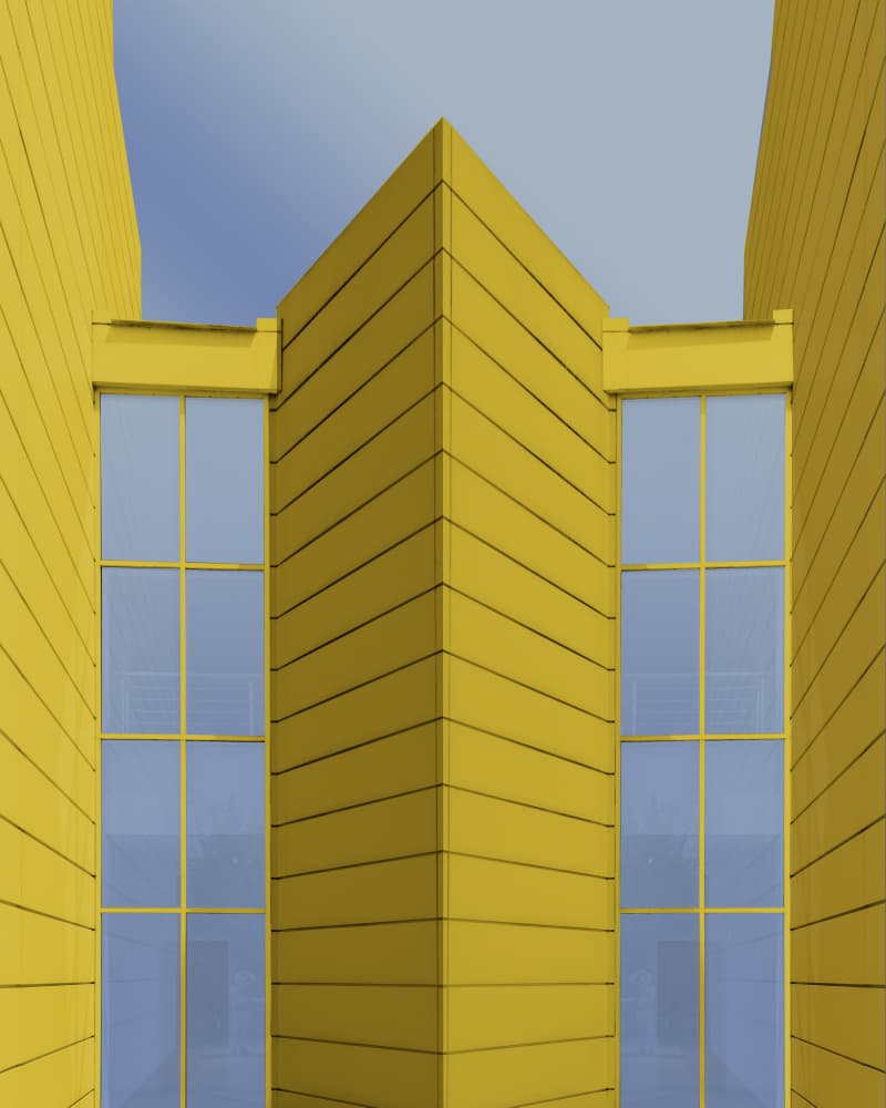Yellow Architectural Ascent by Jois Domont ( J.L.G.) — canvas wall art