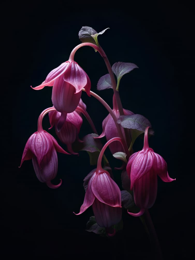 Elegant Magenta Blooms by Bilge Paksoylu — canvas wall art