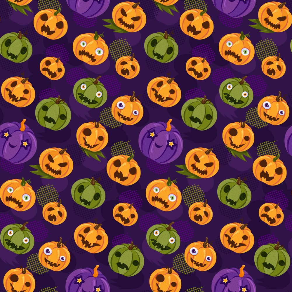 Halloween Pumpkins Pattern by Marika Barsrsind — canvas wall art