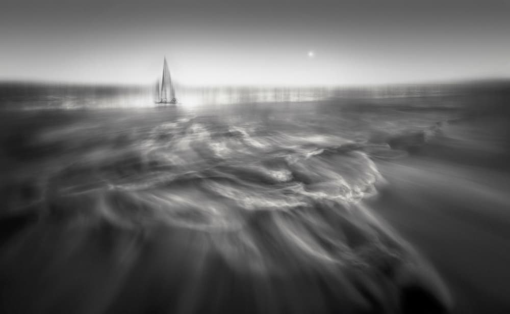 Ethereal Ocean Sailboat by Larry Deng APA — canvas wall art