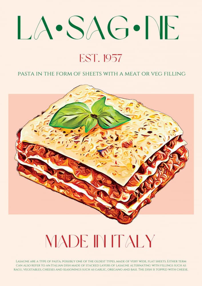 Classic Italian Lasagna by Nazma Khokhar — canvas wall art