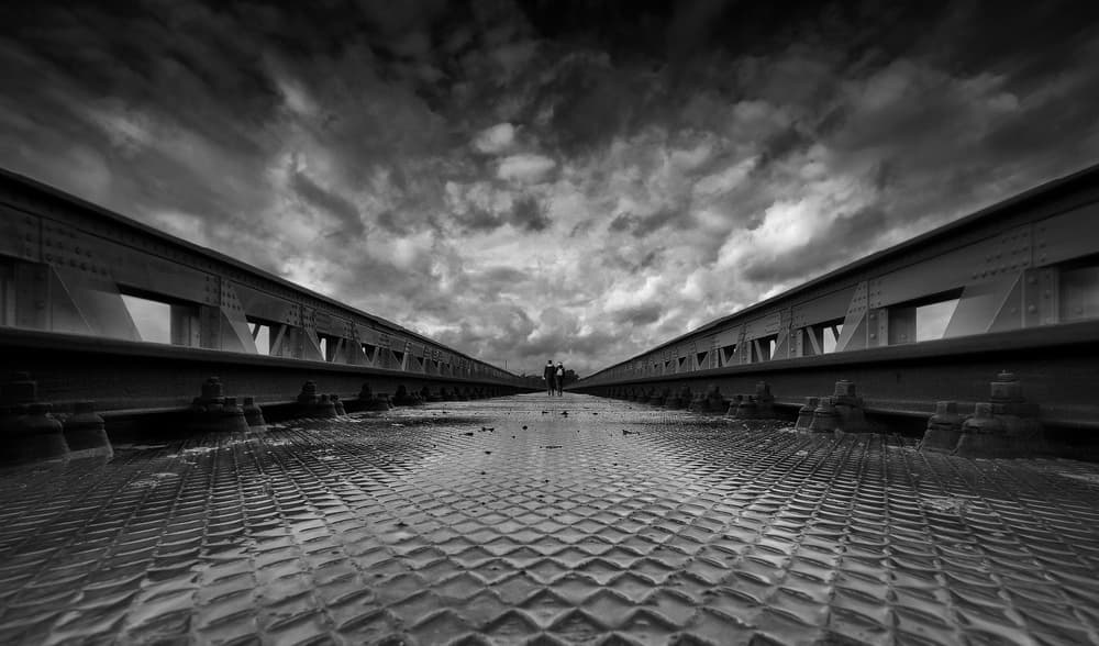 Moody Railway Bridge by Henk van Maastricht — canvas wall art