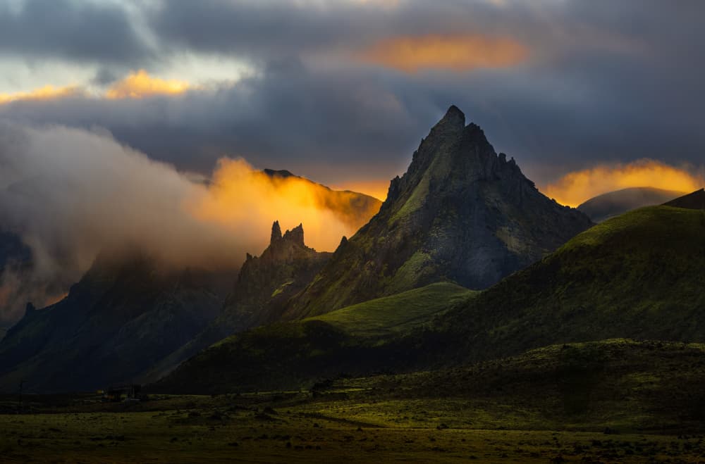 Dramatic Golden Peaks by Yun Gong — canvas wall art
