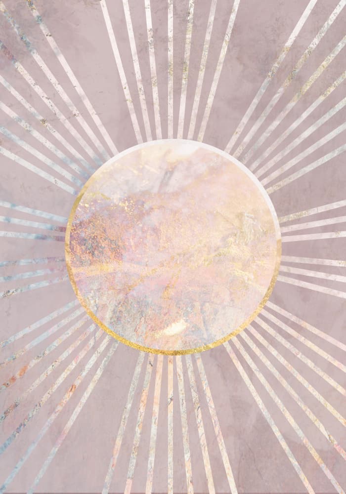 Golden Blush Sunburst by Sarah Manovski — canvas wall art