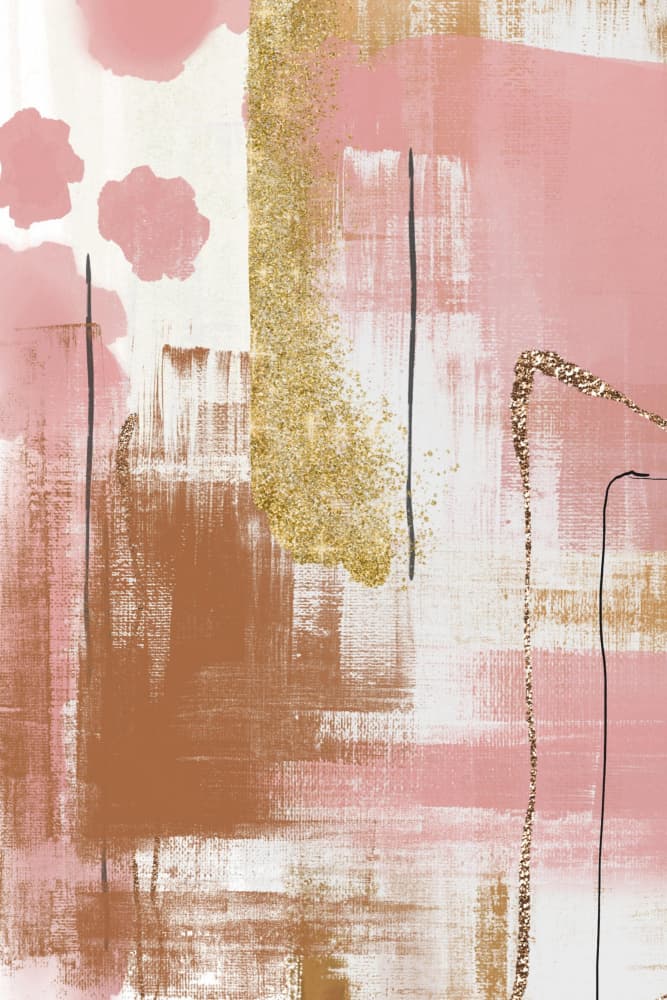 Modern Rose Gold Abstract by Sally Ann Moss — canvas wall art