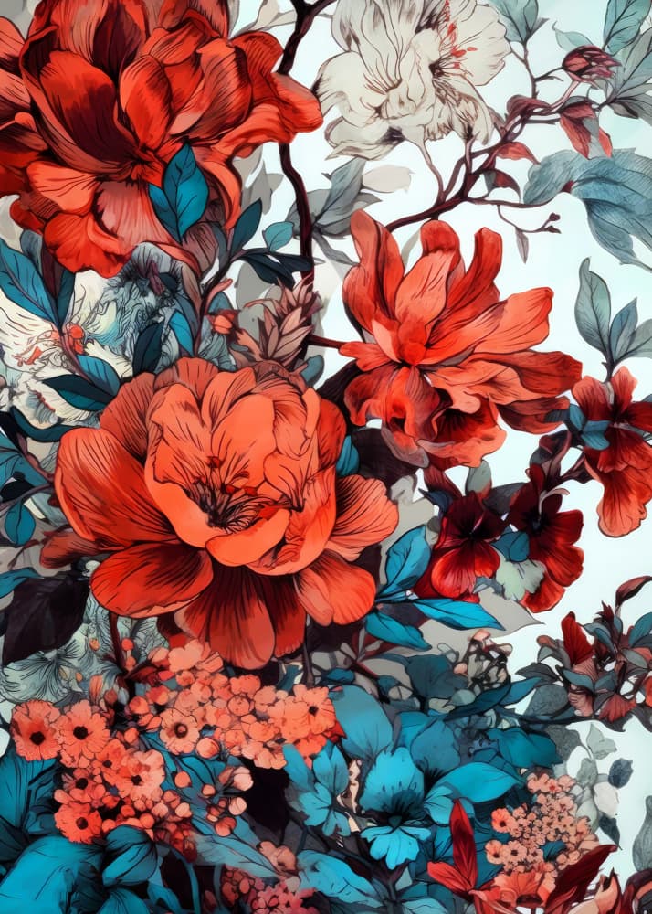 Vibrant Floral Bloom by Justyna Jaszke — canvas wall art