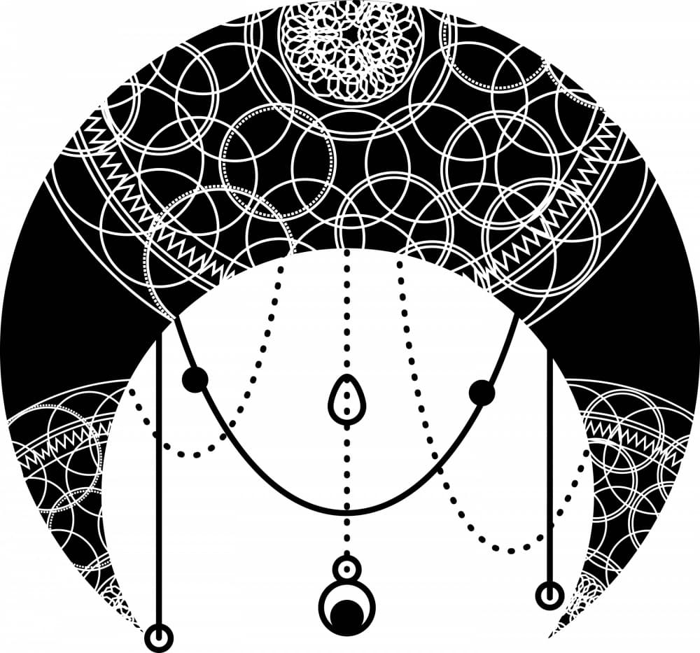 Geometric Celestial Moon by Marika Barsrsind — canvas wall art