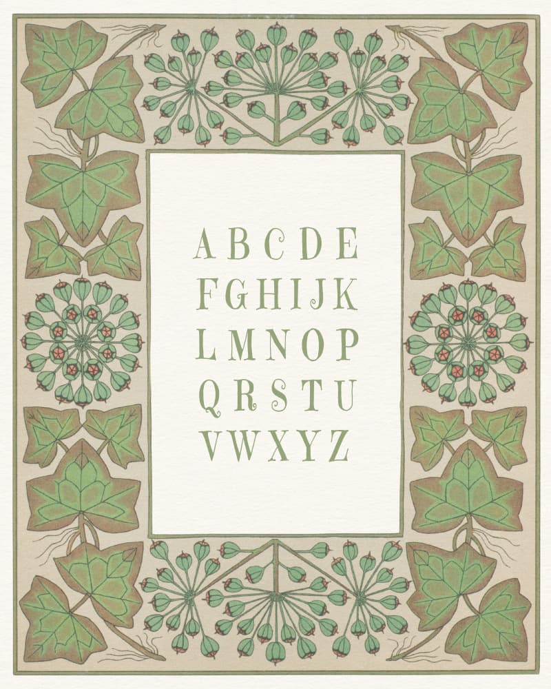 Botanical Alphabet Frame by Wild Violets — canvas wall art
