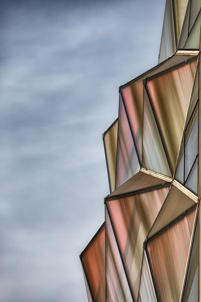 Colorful Geometric Facade by Raffi Bashlian — canvas wall art