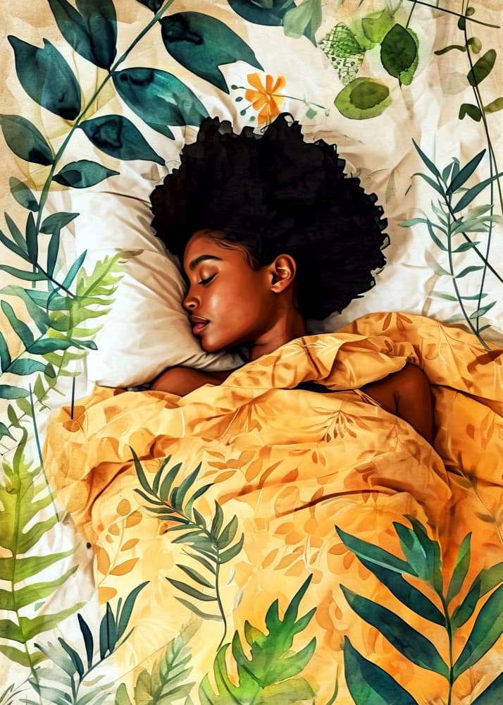 Serene Botanical Slumber by Justyna Jaszke — canvas wall art