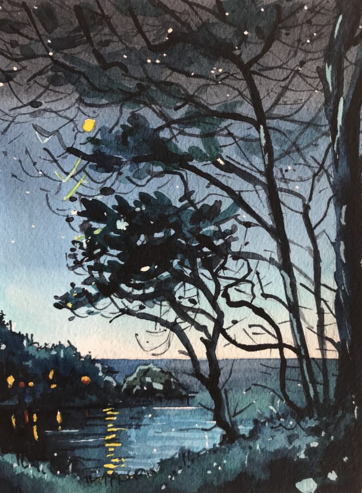 Magical Night Reflections by Luisa Millicent — canvas wall art