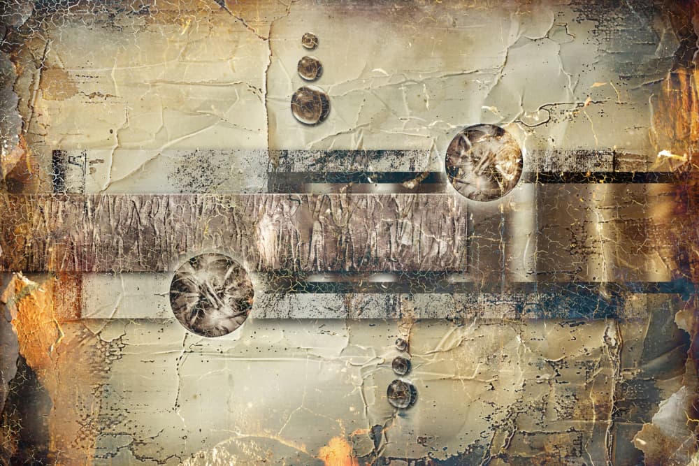 Industrial Textured Circles by Rafal Kulik — canvas wall art