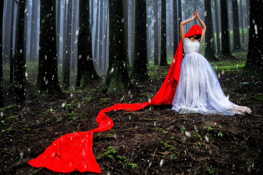 Fairytale Red Cloak by Avishek Das — canvas wall art