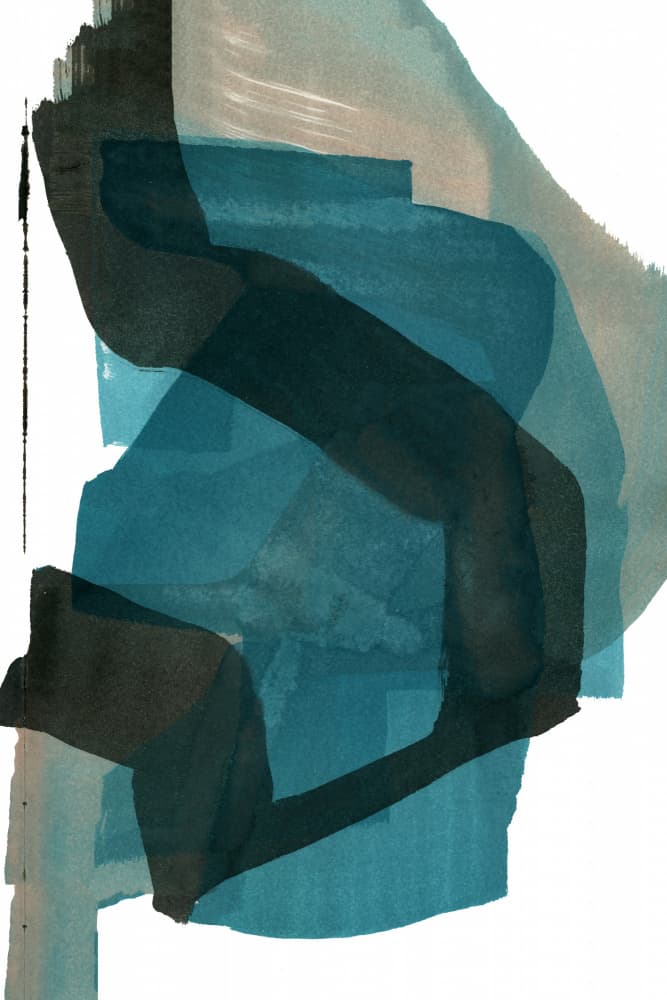Fluid Teal Abstract by cartissi — canvas wall art