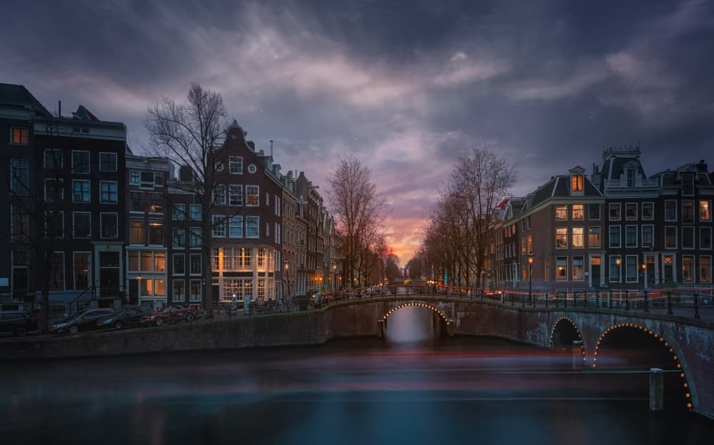 Serene City Twilight by joanaduenas — canvas wall art
