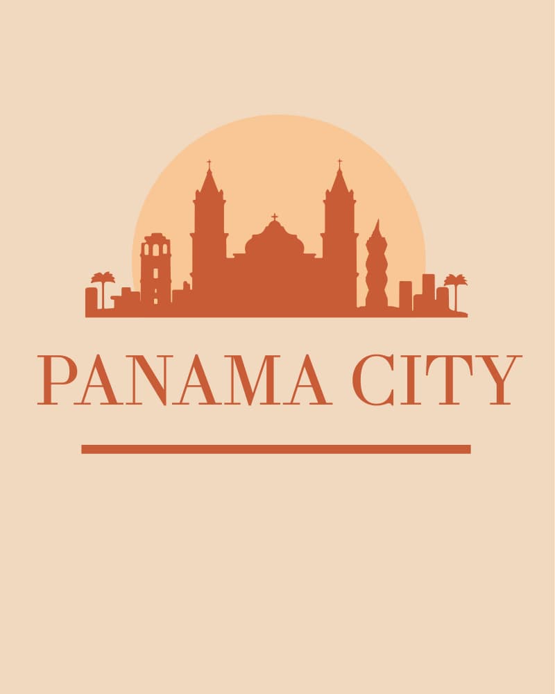 Panama City Sunset Skyline by Emiliano Deificus — canvas wall art