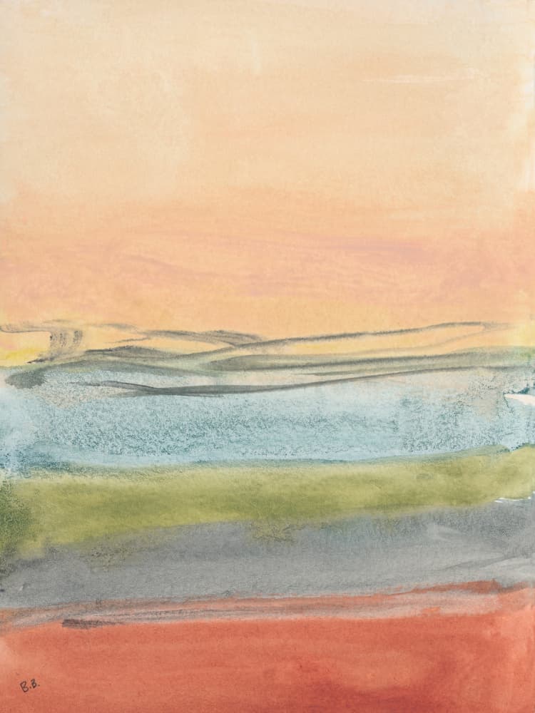 Warm Abstract Horizon by Bronwyn Baker — canvas wall art