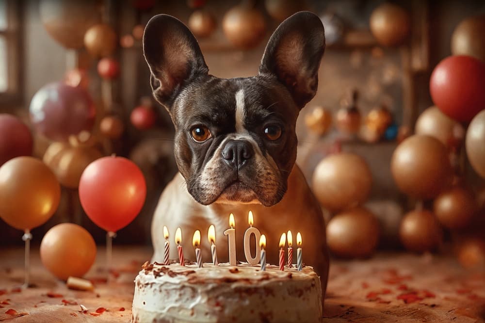 Happy 10th Birthday Bulldog by DDiArte — canvas wall art