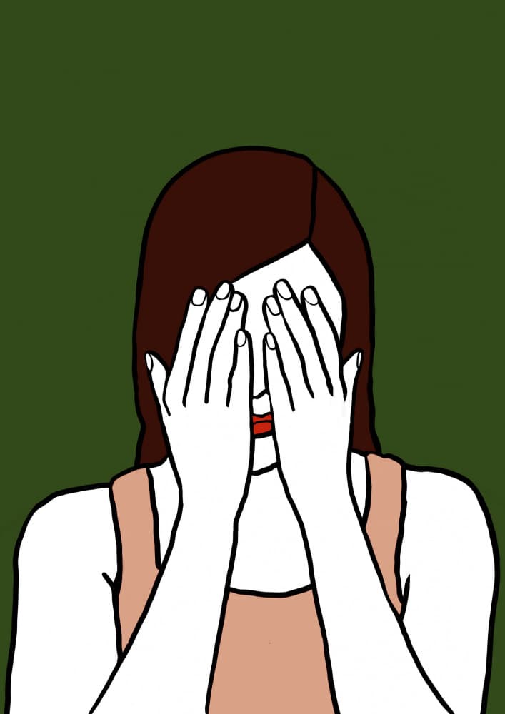 Shy Face Covered by Sharyn Bursic — canvas wall art