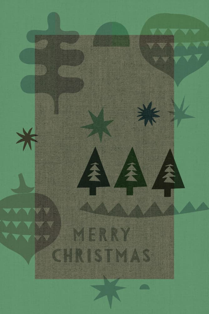 Retro Green Christmas Trees by casa cartissi — canvas wall art
