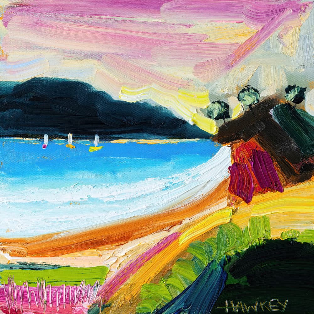 Colorful Beach Landscape by Angela Hawkey — canvas wall art