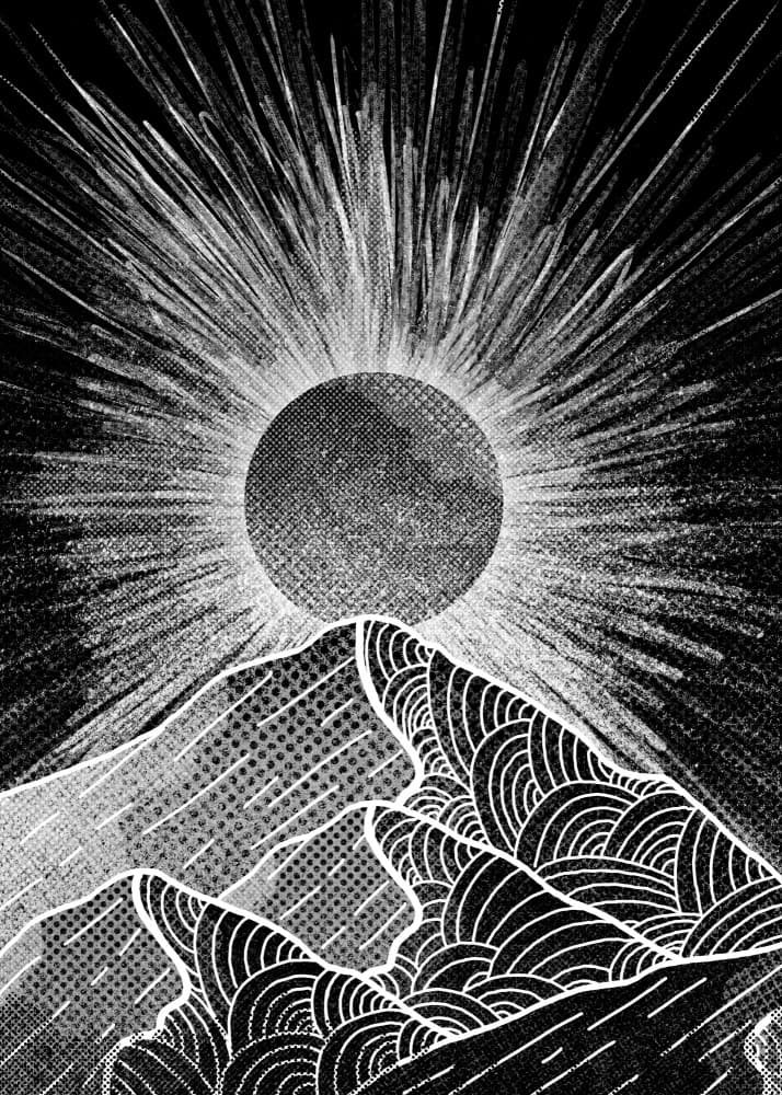 Dramatic Mountain Eclipse by Stephen Wade — canvas wall art