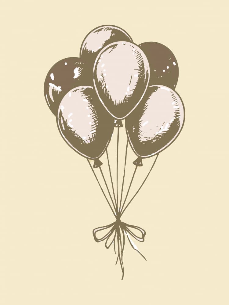 Vintage Party Balloons by casa cartissi — canvas wall art