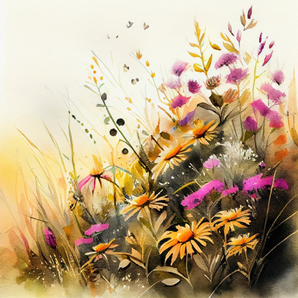 Vibrant Wildflower Meadow by Justyna Jaszke — canvas wall art