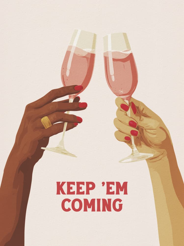 Pink Champagne Cheers by Andreas Magnusson — canvas wall art