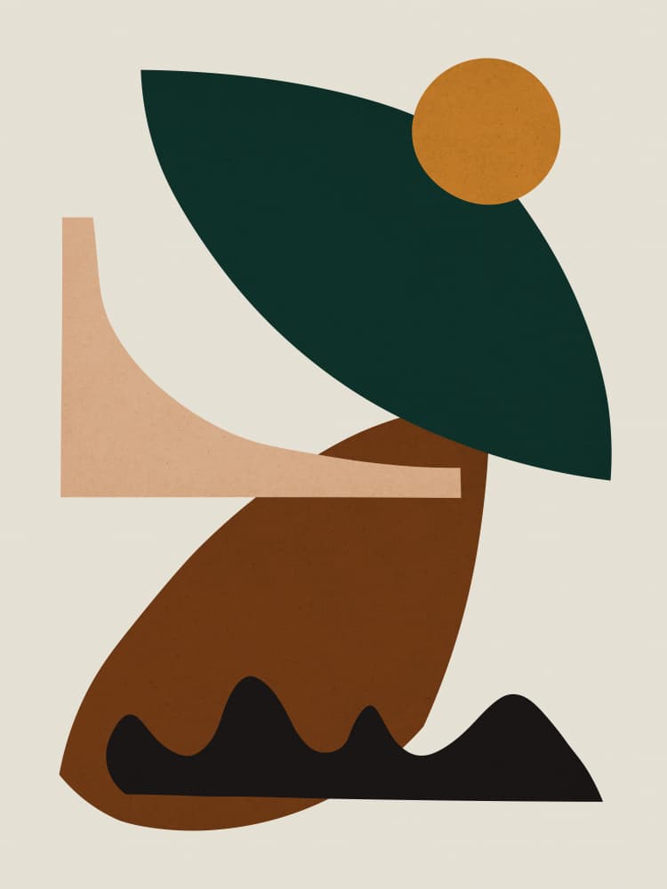Earthy Abstract Shapes by Vitor Costa — canvas wall art