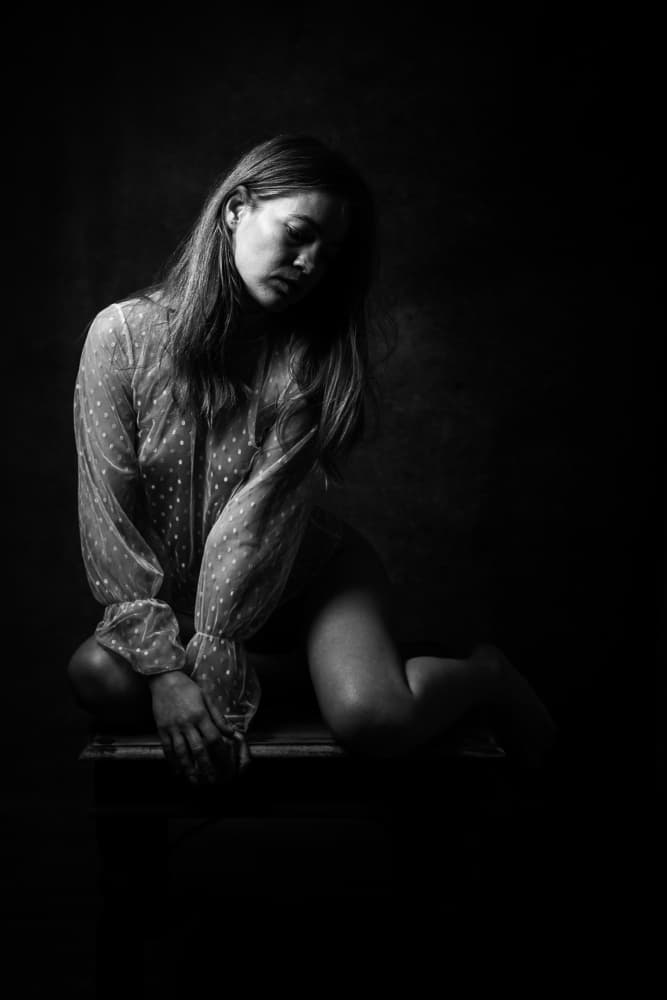 Pensive Woman In Shadow by Ruth Franke — canvas wall art